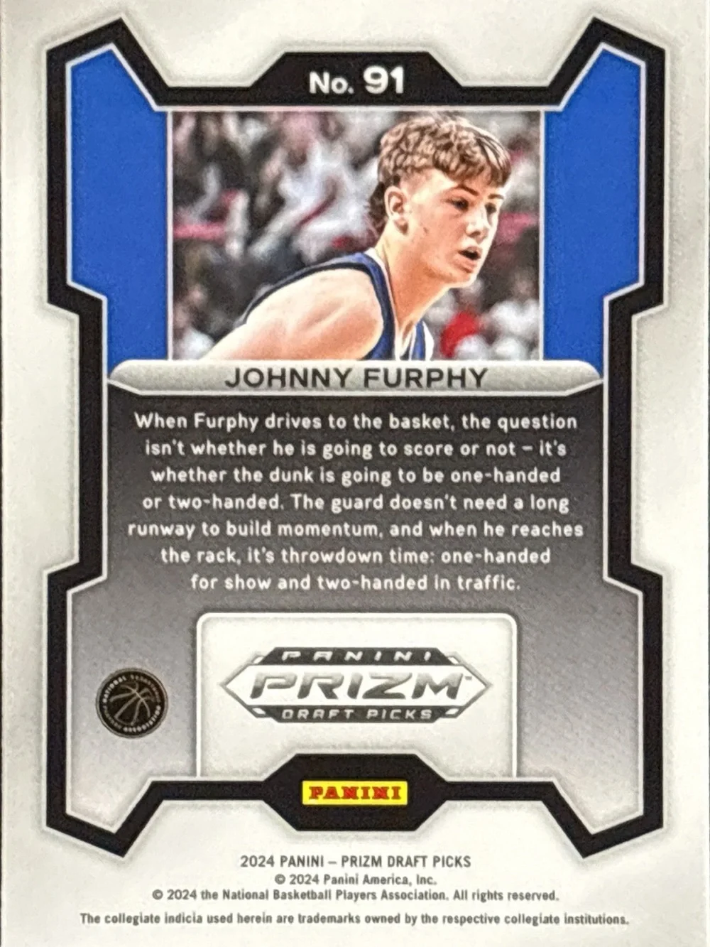 Panini Prizm Johnny Furphy Rookie Basketball Card